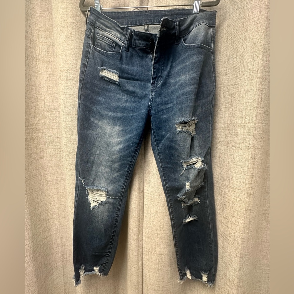 Distressed Blue Jeans